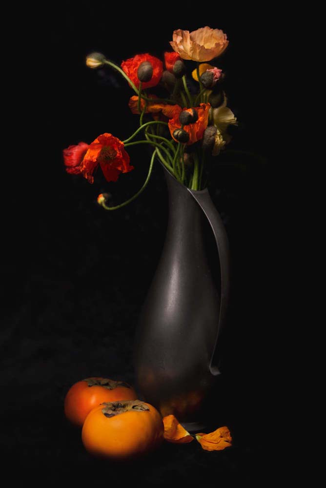 Poppies and Persimmon I